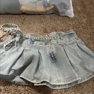refuge Light Blue Denim Mini Skirt